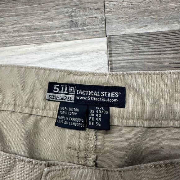 5.11 Tactical Tan Mens 38x31 Double Knee Utility Workwear Canvas Cargo Pants - Picture 5 of 13